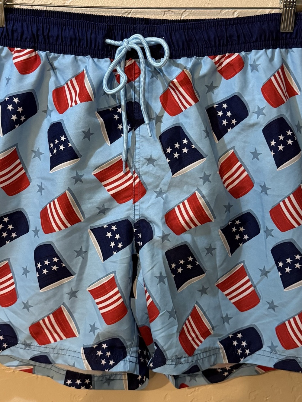 Celebrate Patriots American Flag Print Swim Trunks Size 3XL (48-50) Like New